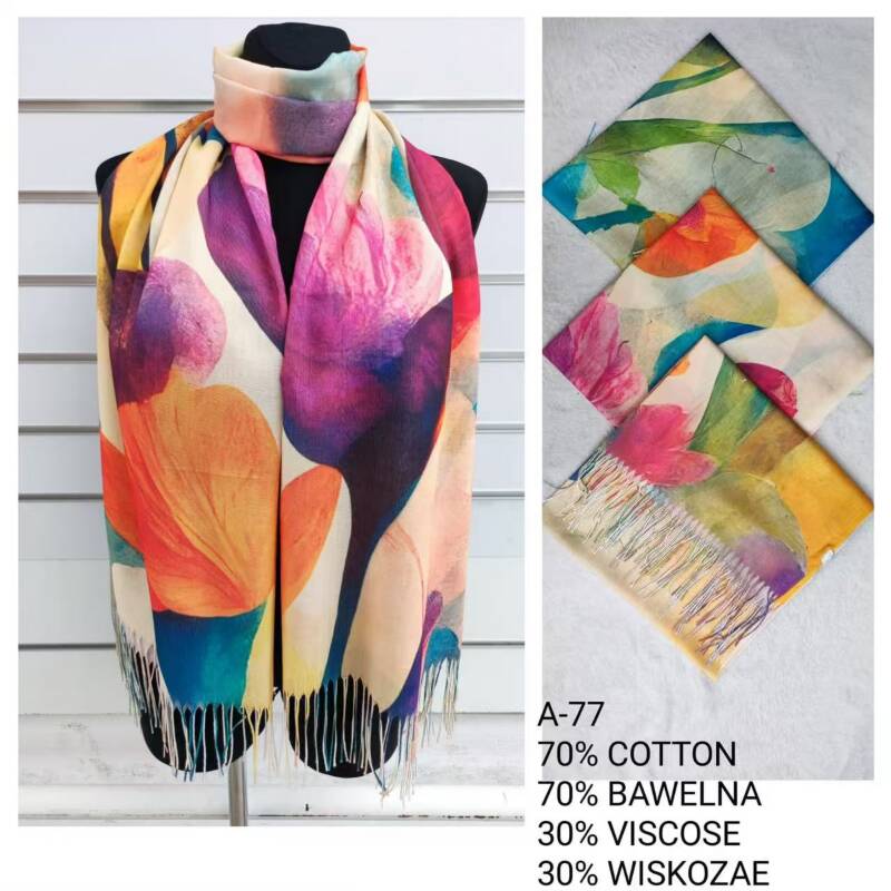 Szaliki damskie Roz Standard, Mix Kolor Paczka 12 szt